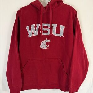 Colosseum Washington State Cougars Arch & Logo 3.0 pullover hoodie in crimson.